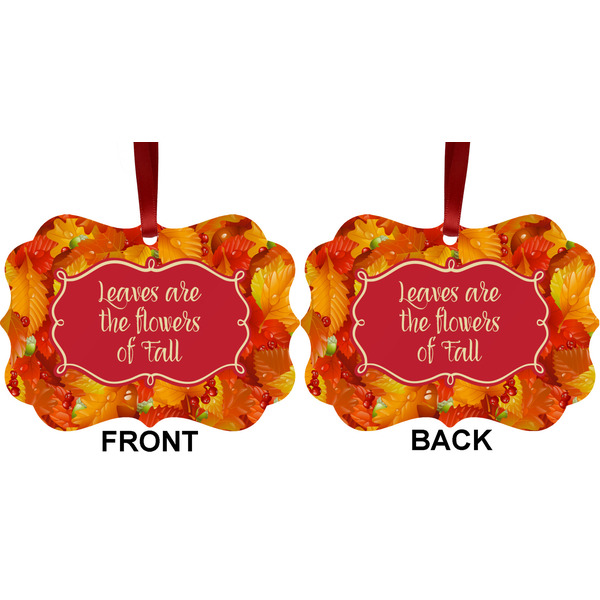Fall Leaves Metal Benilux Ornament - Front and Back (APPROVAL)