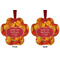 Fall Leaves Metal Paw Ornament - Front and Back