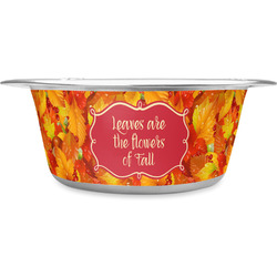 Fall Leaves Stainless Steel Dog Bowl