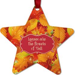 Fall Leaves Metal Star Ornament - Double Sided
