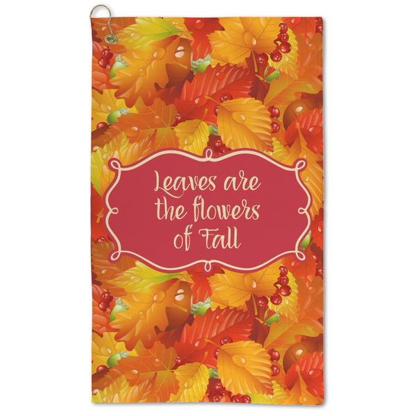 Custom Fall Leaves Microfiber Golf Towel - Large