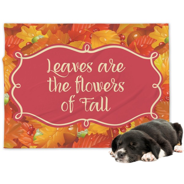 Custom Fall Leaves Dog Blanket - Large