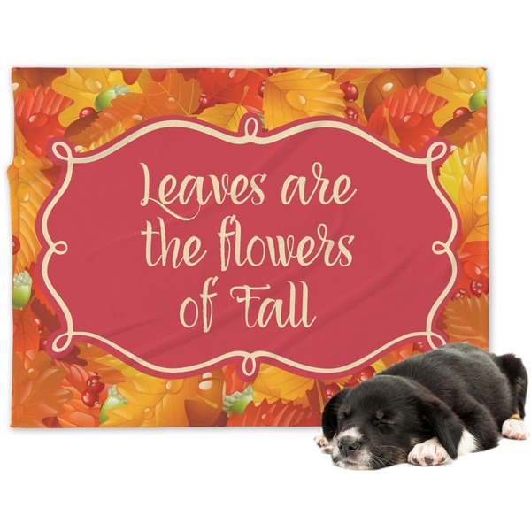 Custom Fall Leaves Dog Blanket - Regular