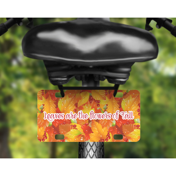 Fall Leaves Mini License Plate on Bicycle
