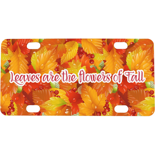 Custom Fall Leaves Mini / Bicycle License Plate (4 Holes)