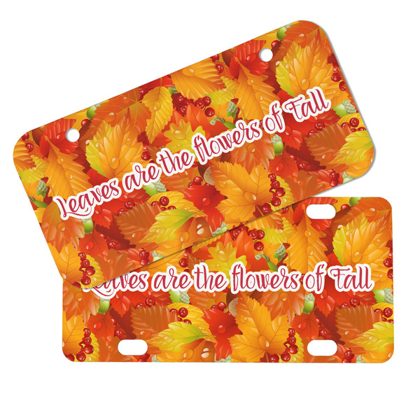 Fall Leaves Mini License Plates - MAIN (4 and 2 Holes)