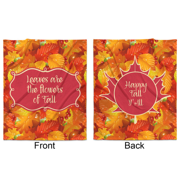 Fall Leaves Minky Blanket - 50"x60" - Double Sided - Front & Back