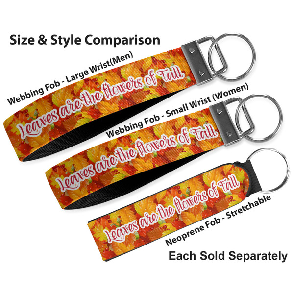 Fall Leaves Multiple Key Ring comparison sizes