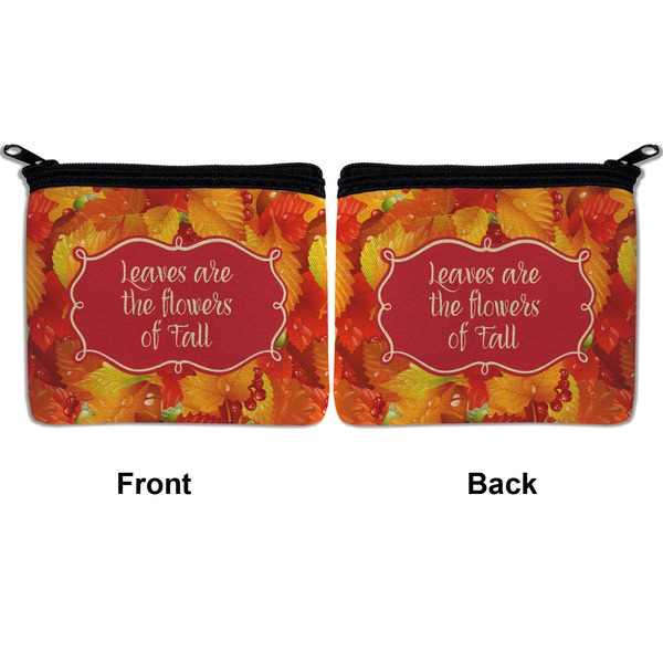 Fall Leaves Neoprene Coin Purse - Front & Back (APPROVAL)