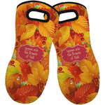 Fall Leaves Neoprene Oven Mitts - Set of 2