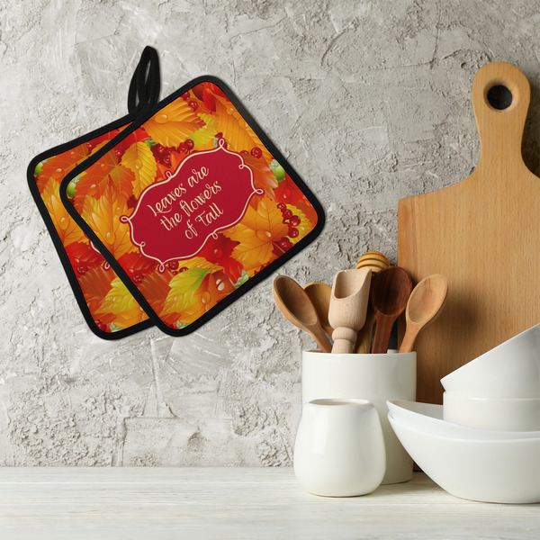 Fall Leaves Neoprene Pot Holder - Set of 2  LIFESTYLE
