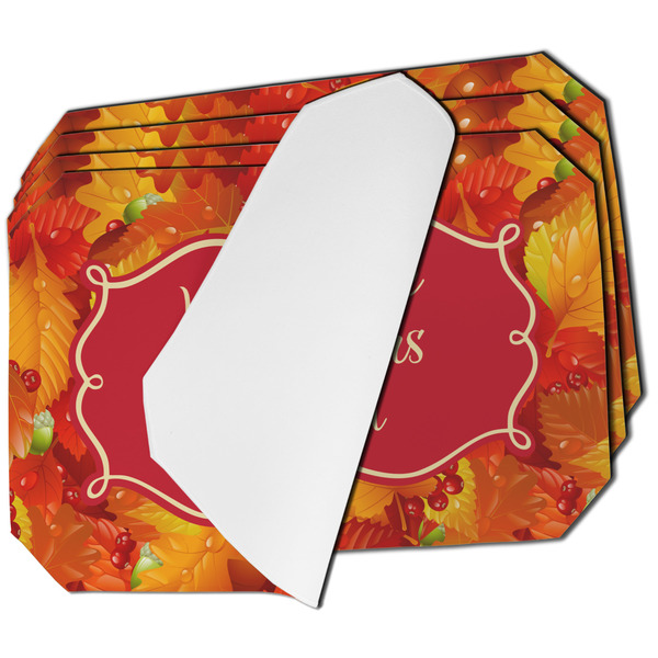 Custom Fall Leaves Dining Table Mat - Octagon - Set of 4 (Single-Sided)