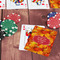 Fall Leaves On Table with Poker Chips
