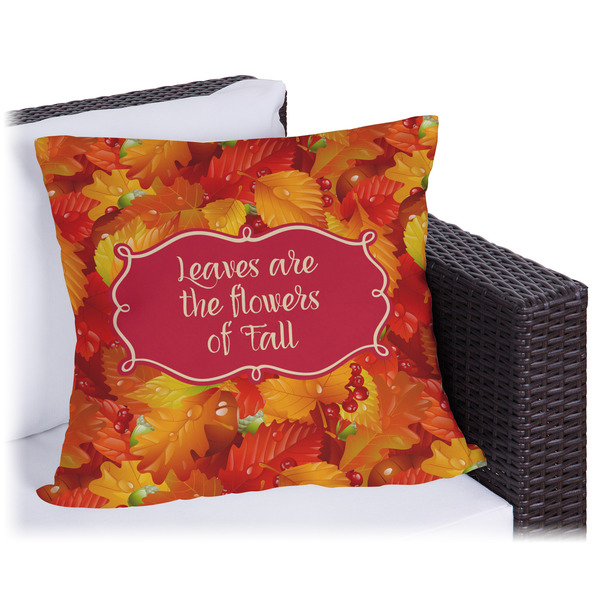 Custom Fall Leaves Outdoor Pillow - 16"