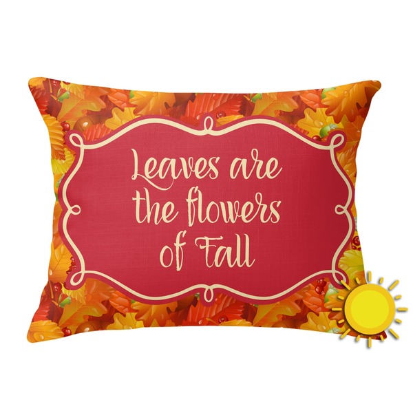 Custom Fall Leaves Outdoor Throw Pillow (Rectangular)