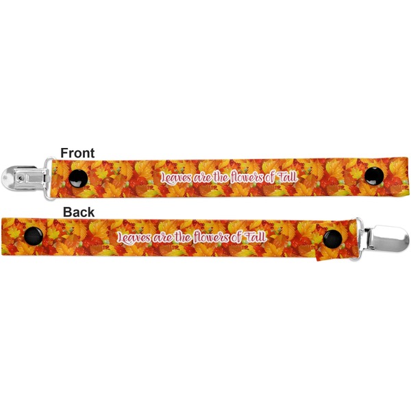Fall Leaves Pacifier Clip - Front and Back
