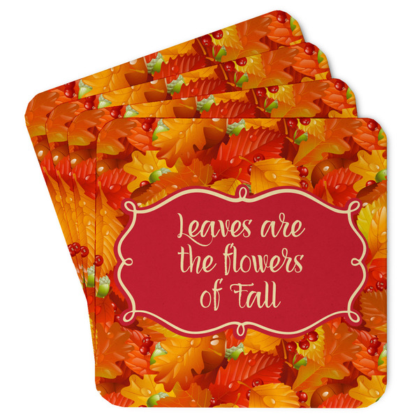 Custom Fall Leaves Paper Coasters