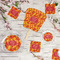 Fall Leaves Party Supplies Combination Image - All items - Plates, Coasters, Fans