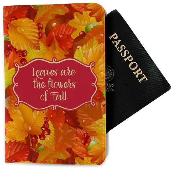 Custom Fall Leaves Passport Holder - Fabric
