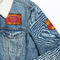 Fall Leaves Patches Lifestyle Jean Jacket Detail