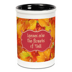 Fall Leaves Ceramic Pencil Holders - Black