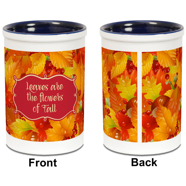 Fall Leaves Pencil Holder - Blue - approval