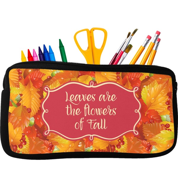 Custom Fall Leaves Neoprene Pencil Case