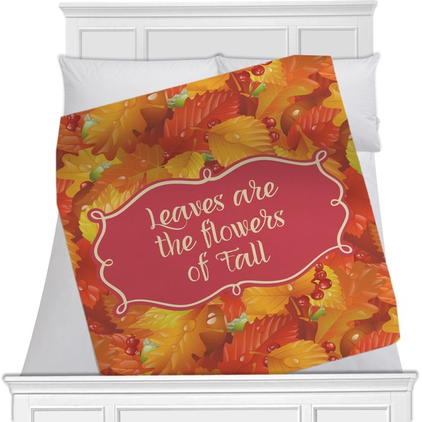 Custom Fall Leaves Minky Blanket - Toddler / Throw - 60"x50" - Double Sided
