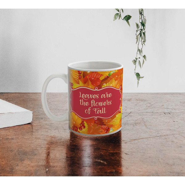 Fall Leaves Personalized Coffee Mug - Lifestyle