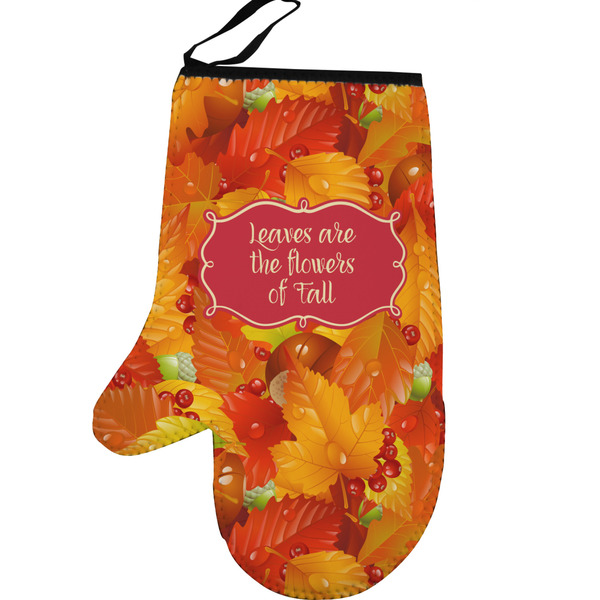 Fall Leaves Personalized Oven Mitt - Left
