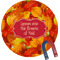 Fall Leaves Personalized Round Fridge Magnet