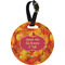 Fall Leaves Plastic Luggage Tag - Round