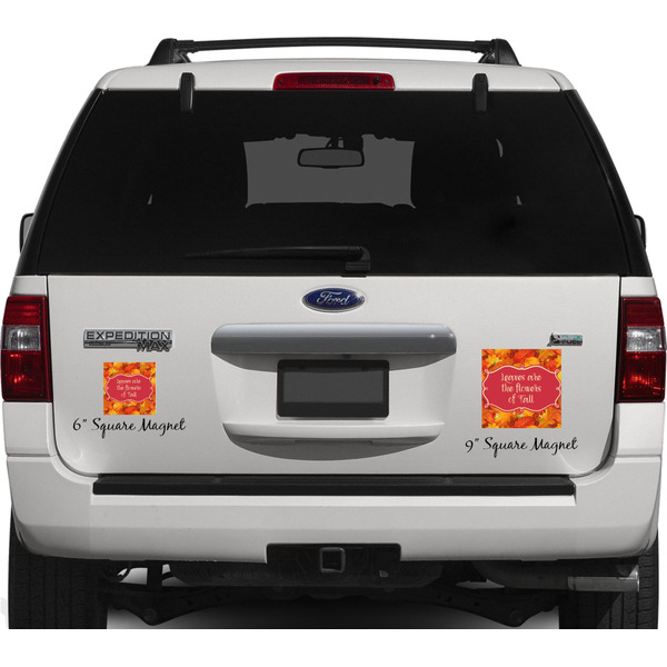 Fall Leaves Personalized Square Car Magnets on Ford Explorer