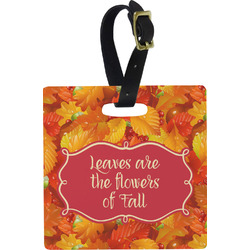 Fall Leaves Plastic Luggage Tag - Square