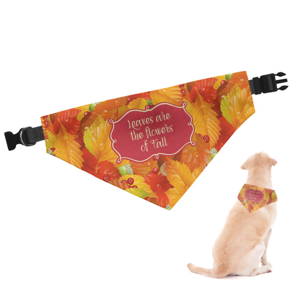 Custom Fall Leaves Dog Bandana - Medium