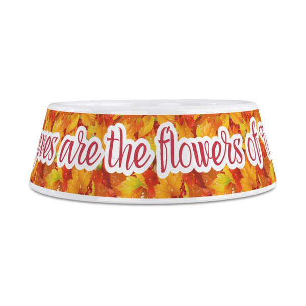 Fall Leaves Plastic Dog Bowls - Medium - FRONT