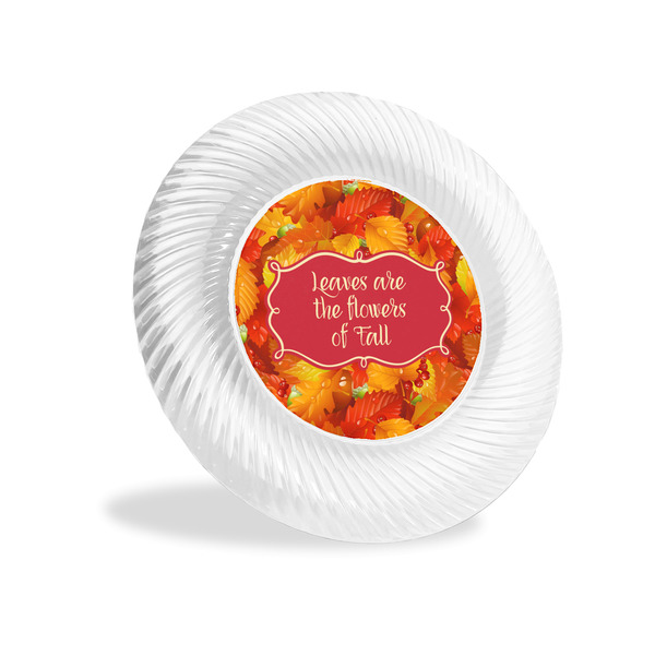 Custom Fall Leaves Plastic Party Appetizer & Dessert Plates - 6"