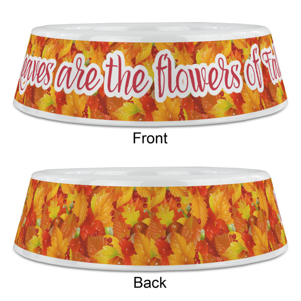 Fall Leaves Plastic Pet Bowls - Large - APPROVAL