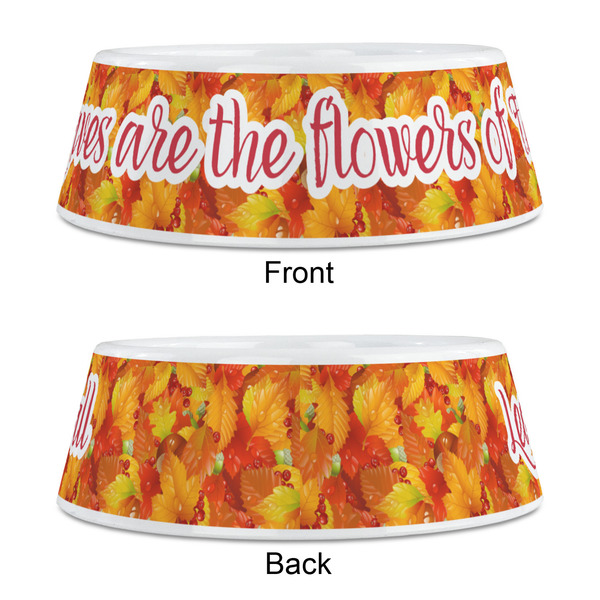 Fall Leaves Plastic Pet Bowls - Medium - APPROVAL