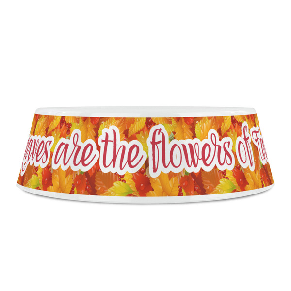 Fall Leaves Plastic Pet Bowls - Small - FRONT