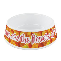 Fall Leaves Plastic Dog Bowl - Small