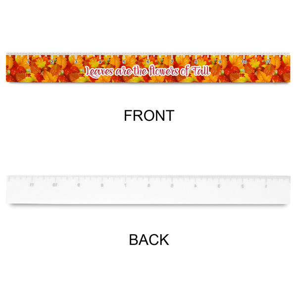 Fall Leaves Plastic Ruler - 12" - APPROVAL