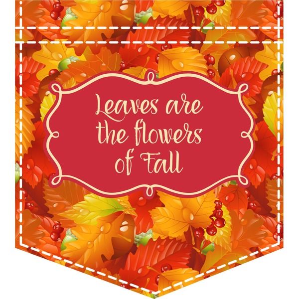 Custom Fall Leaves Iron On Faux Pocket