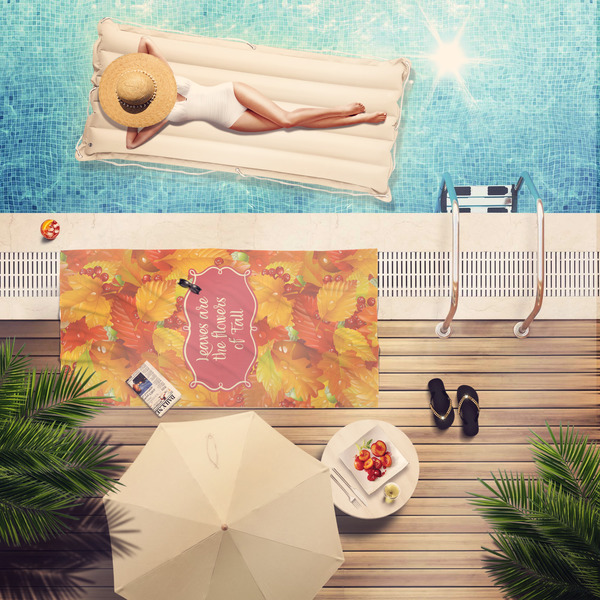 Fall Leaves Pool Towel Lifestyle