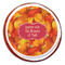 Fall Leaves Printed Icing Circle - Large - On Cookie