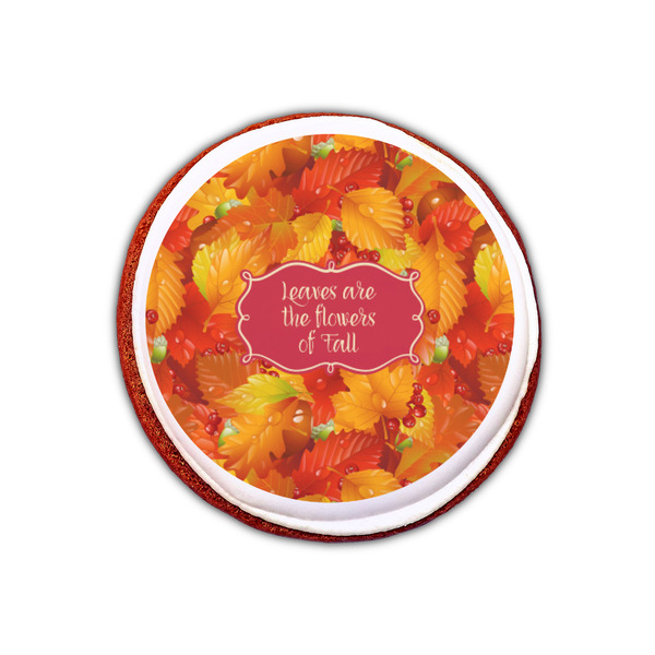 Fall Leaves Printed Icing Circle - XSmall - On Cookie