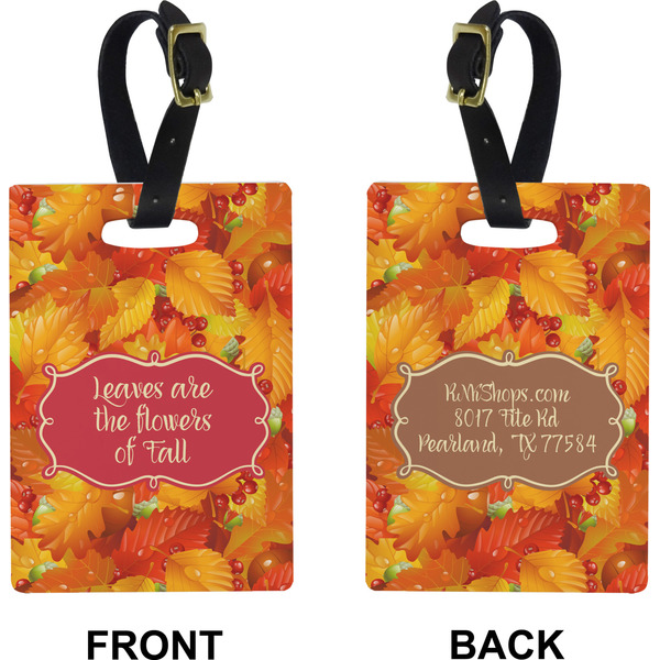 Fall Leaves Rectangle Luggage Tag (Front + Back)