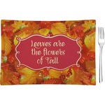 Fall Leaves Glass Rectangular Appetizer / Dessert Plate