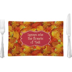 Fall Leaves Rectangular Glass Lunch / Dinner Plate - Single or Set