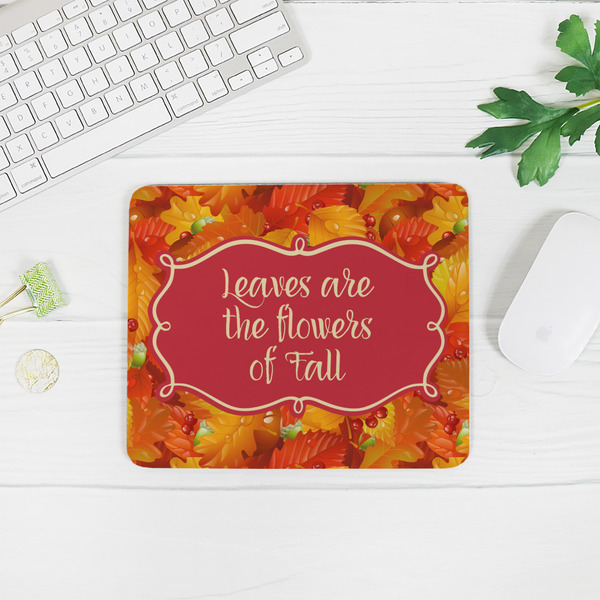 Fall Leaves Rectangular Mouse Pad - LIFESTYLE 2